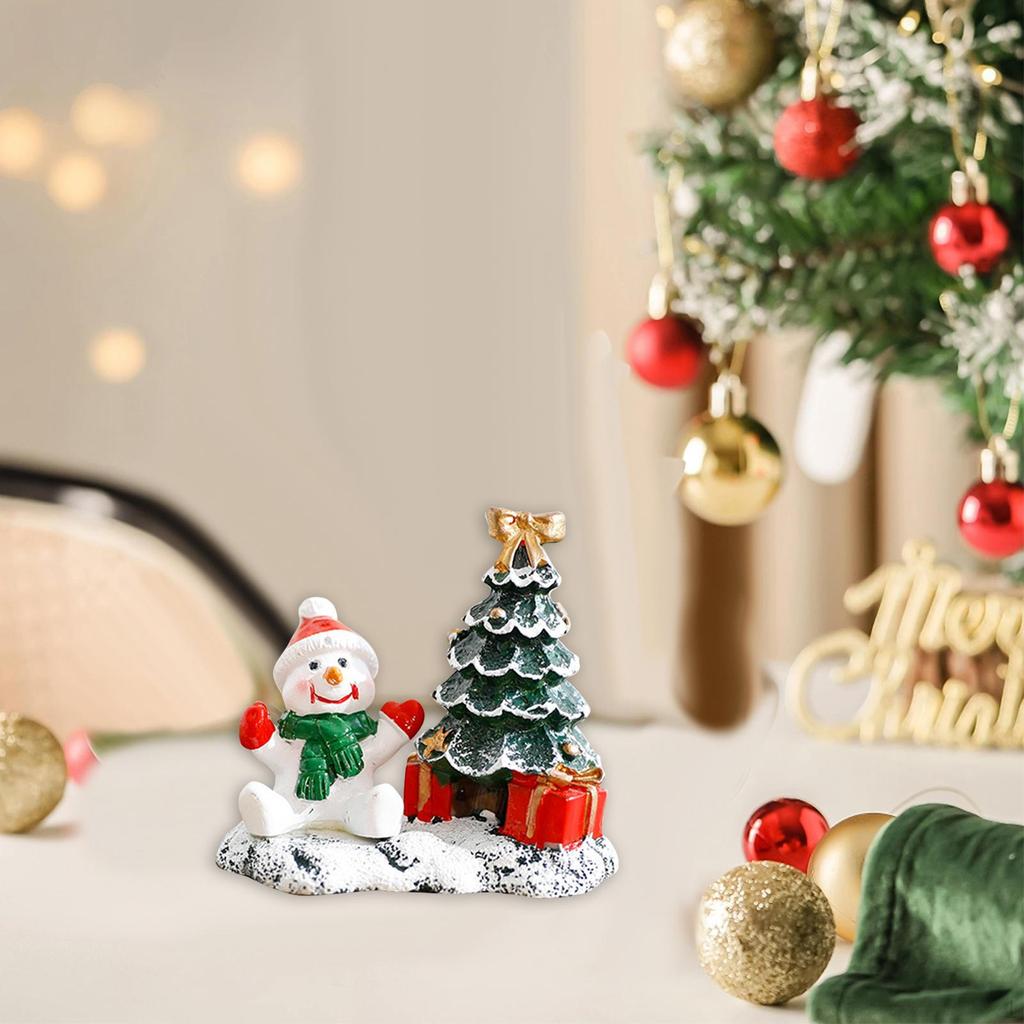 Рождественская елка смоляная фигурка маленькая милая рождественская статуэтка настольная гостиная витрина мини