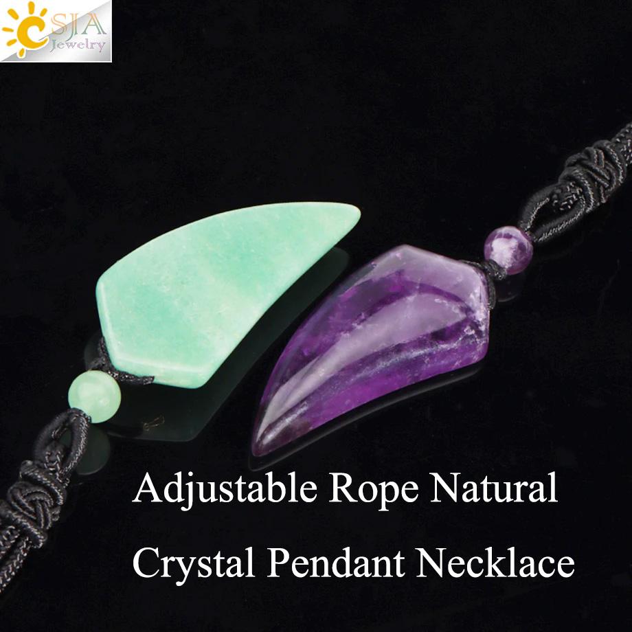 Ожерелье с подвеской в виде зуба акулы из натурального камня для мужчин, аметист, тигровый глаз, кристалл, черный обсидиан, лабрадорит, Хэллоуин H247