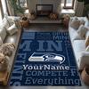 Seattle Seahawks Customize Text Area Rug Suitable For Bedrooms Decorate Room Entryway Hallway Antislip Carpet Anime Office Decor Gift For Festivals