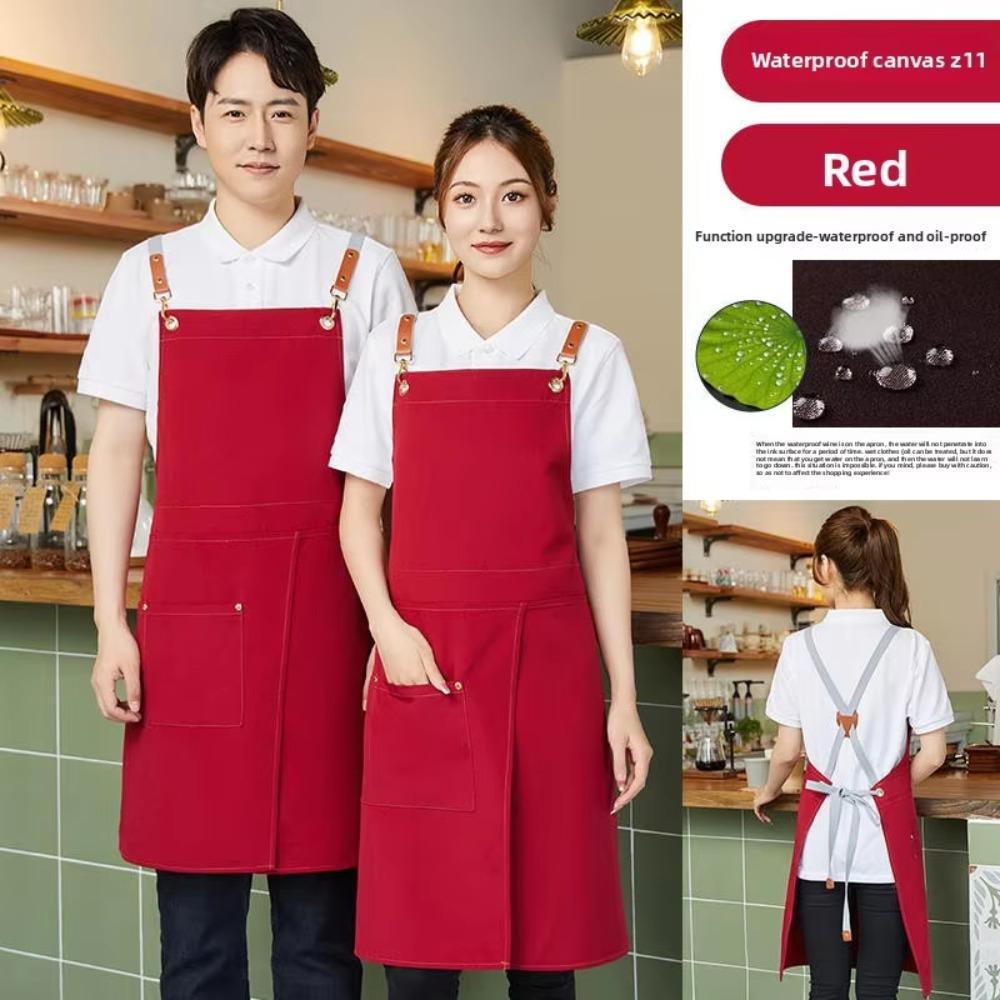 Breathable Sleeveless Apron Canvas Working Clothes Portable Cooking Aprons For Restaurants Cafe