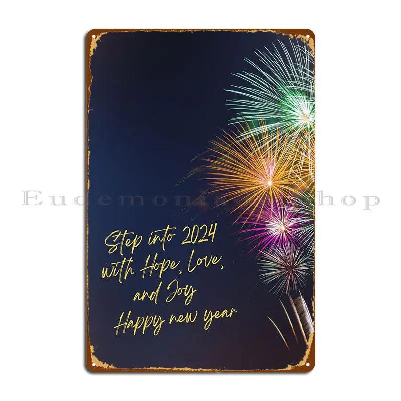 Happy New Year Metal Sign Cinema Wall Decor Party Club create Tin Sign Poster
