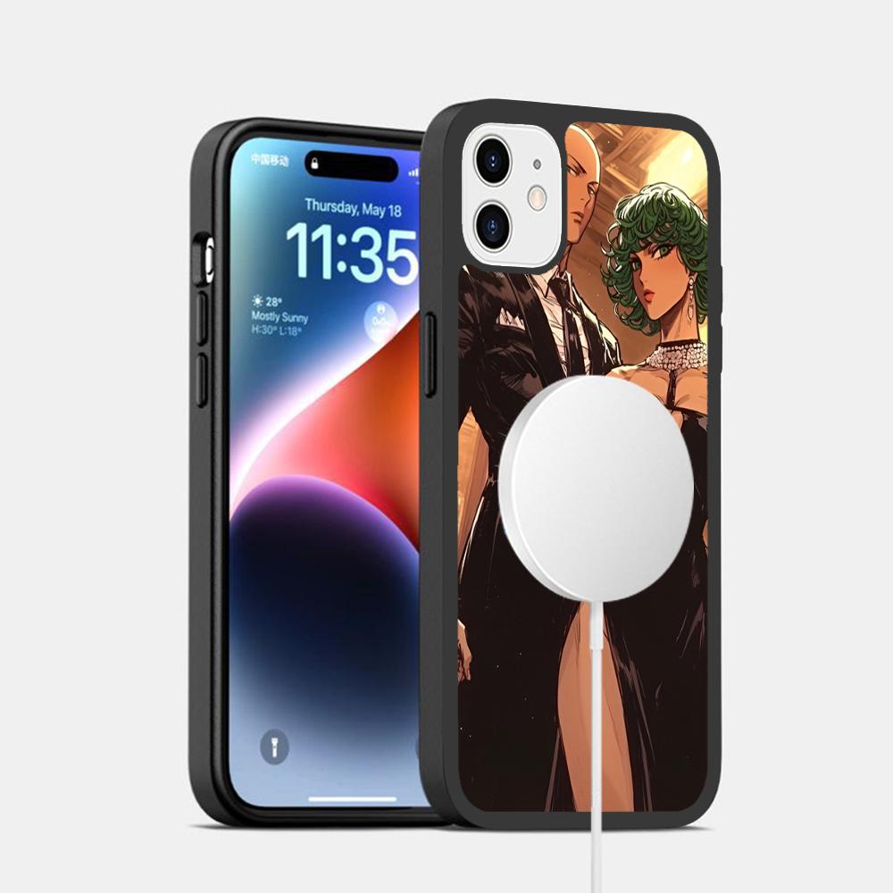 Чехол для телефона ONE PUNCH-MAN Магнитный чехол Для IPhone 16 14 13 12 11 15 Pro Max Plus Для Magsafe Беспроводная зарядка Чехол