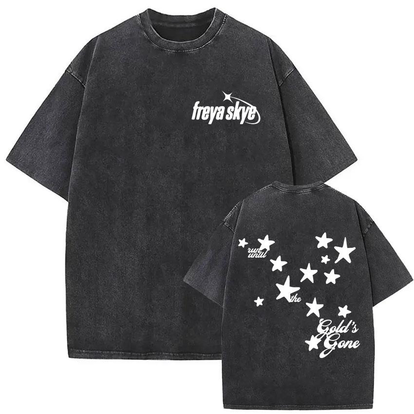 Freya Skye Stars Align Tour Vintage Washed T Shirt Men Women Fans Gift Tops Clothing Tshirt Aesthetic Short Sleeve Tshirts