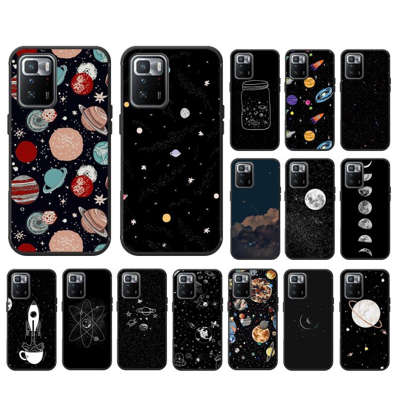 Phone Case For Xiaomi Redmi Note 13 12 Pro 11 10 Pro 12S 11S 10S Redmi 10 13C 9C 10C Cartoon Space Planet Funda Coque Case