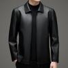 Leather Jacket Men's Sheepskin Leather Jacket Business Casual Autumn New Leather Jacket Jacket Middle-aged and Elderly Dad Wear