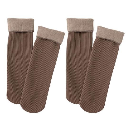 2 пары женских зимних носков средней длины, однотонные, высокоэластичные, сохраняющие тепло, легкие, удобные, теплые, повседневные, спортивные носки