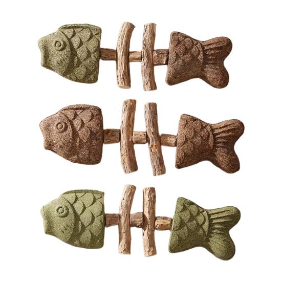 Натуральная игрушка-грызун для кошек Форма рыбьей кости Кошачья мята Актинидия Палочка-грызун Уход за зубами Чистка зубов