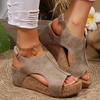 2025 Foreign Trade New Summer Women's Platform Wedge Sandals Plus Size Fish Mouth Wedge Sandals Platform Sandals