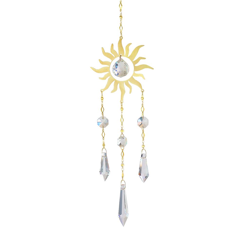 Crystal Prisms Light Catcher Windchimes Hexagon Wind Chime Garden Decor Hanging Window Ornament Chandelier Home Decoration