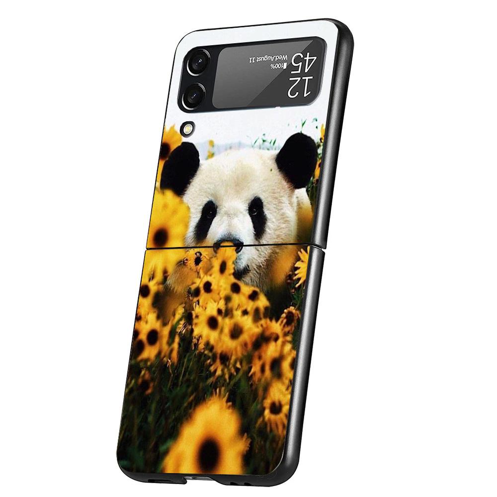 Красивый чехол для телефона с принтом желтого подсолнуха для Samsung Galaxy Z Flip 7 6 5 4 3 5G Flip7 Flip6 Flip5 Flip4 Flip3 Черный Fundas