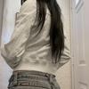 Винтажные укороченные куртки для женщин Харадзюку Повседневный приталенный пальто на молнии Y2K Уличная одежда Верхняя одежда с длинным рукавом Осень