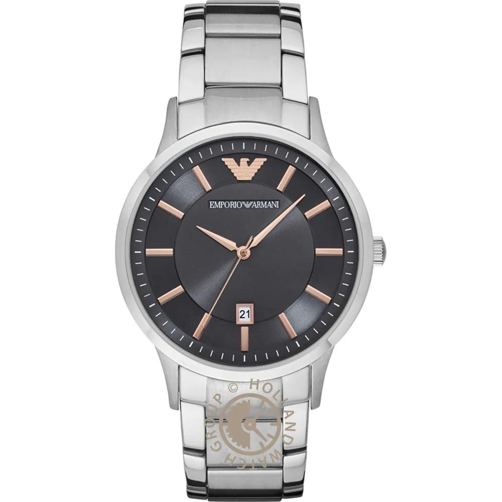 Emporio Armani Мужские кварцевые часы Renato Grey Silver Metal с датой AR2514