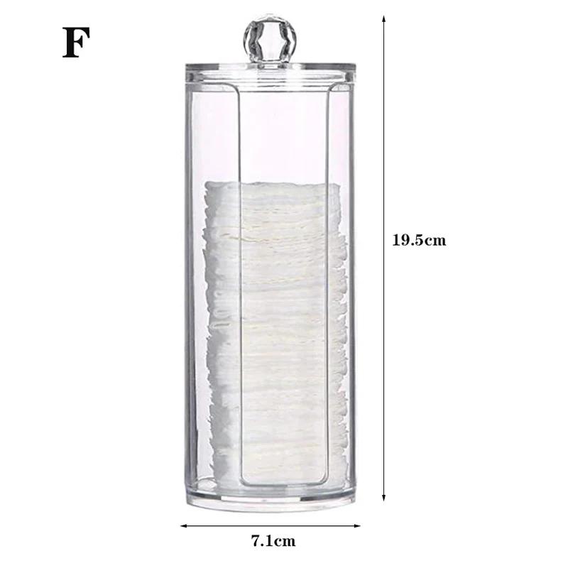 Органайзер для макияжа, коробка для хранения косметики, органайзер, держатель для ватных тампонов, коробка для ватных дисков, прозрачная пластиковая коробка с крышкой, пыленепроницаемая
