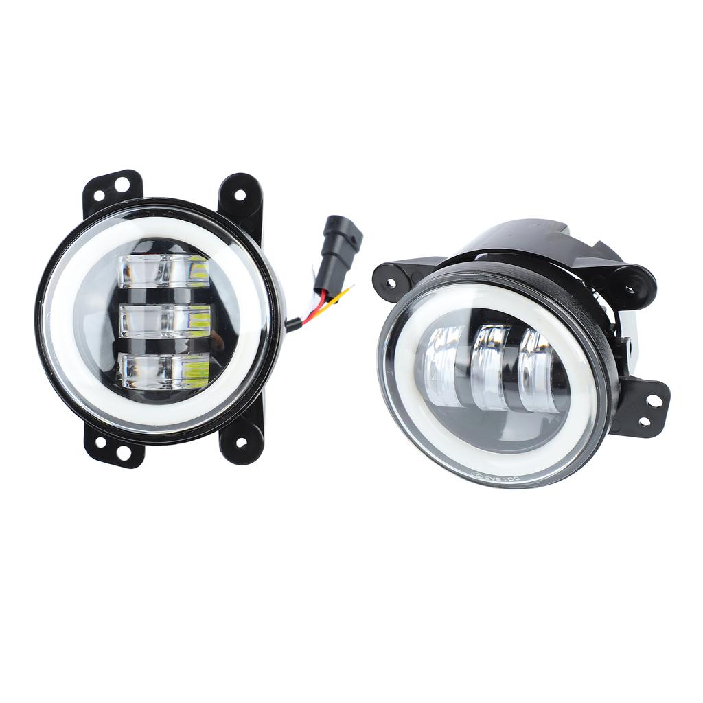 2Pcs Bumper Fog Lights Waterproof 4Inch LED High Brightness Fog Driving Lights Replacement for Jeep