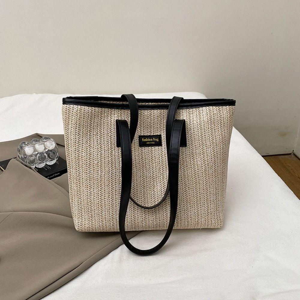 Summer Weave Straw Bag Boho Tote Bag Elegant Straw Shoulder Bag for Women