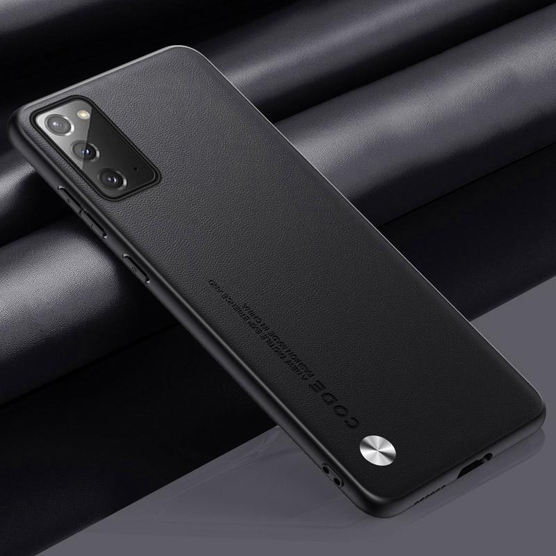 Роскошный чехол из искусственной кожи для Samsung Galaxy Note 20 Ultra Note20 5G, задняя крышка, деловой матовый силиконовый защитный чехол для телефона