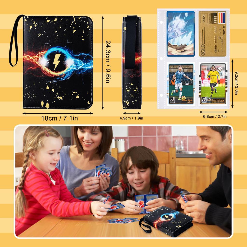 Папка для коллекционных карточек Папка для карточек 4-карманная Папка для карточек может вместить 400 карт Популярная для хранения коллекционных карточек и карточных игр Новый рождественский подарок