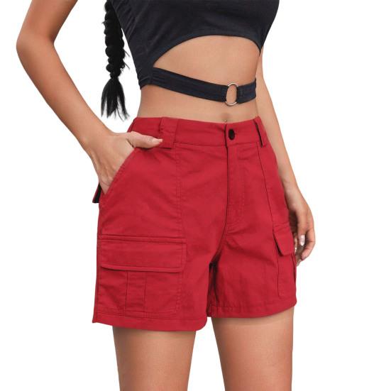 Женские шорты-карго, повседневные шорты-бермуды длиной до колена с карманами, летние мешковатые широкие штанины для походов