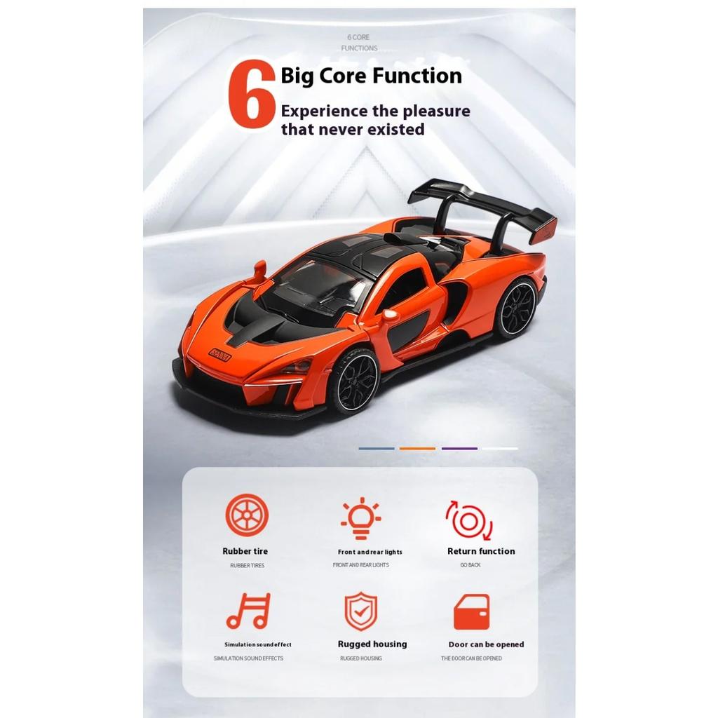 1/32 Модель автомобиля McLaren Senna из сплава Diecasts Металлические игрушечные транспортные средства Модель Симуляция Звук и Свет Коллекция Подарки на День Рождения для Детей