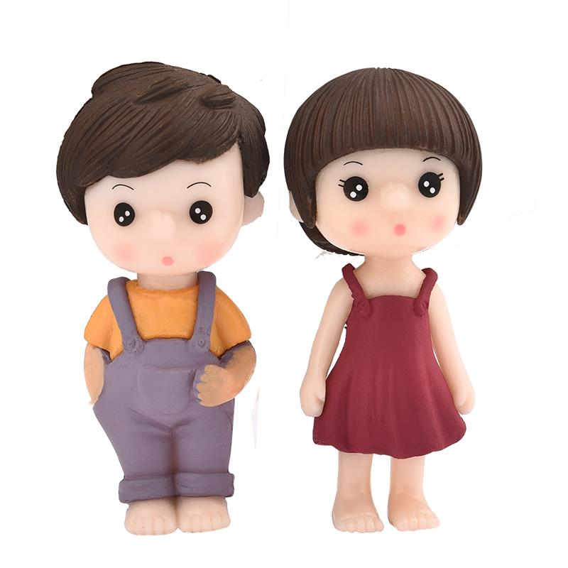 1 Pair Little Lovers Miniature Landscape DIY Ornament Home Garden Dollhouse Decor Ornament Gift