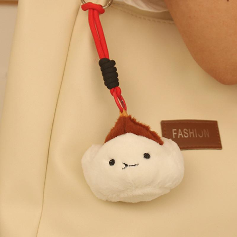 Cute Cha Siu Bao Plush Toy With Water Crystal Soft Material For Backpack Accessories And Gifts