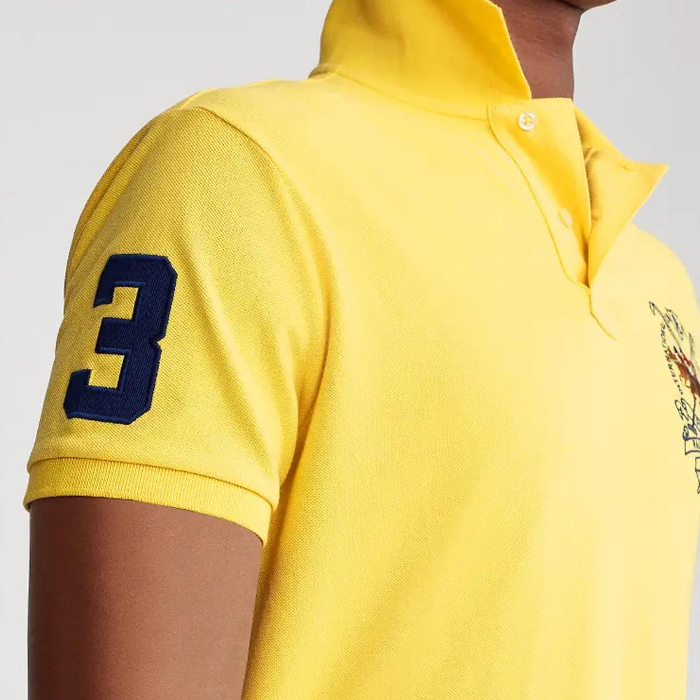 Polo Ralph Lauren Logo Вышитые вертикальные пуговицы Slim Fit Короткий рукав Поло Рубашки мужские Поло Желтый MNPOKNI1N820590-730