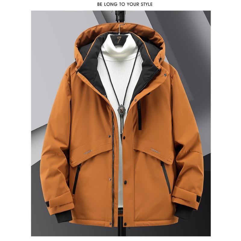 M8XL Батал Утепленная Куртка Пуховик Зимний Трендовый Бренд Утолщенная Теплая Куртка Мужская Одежда