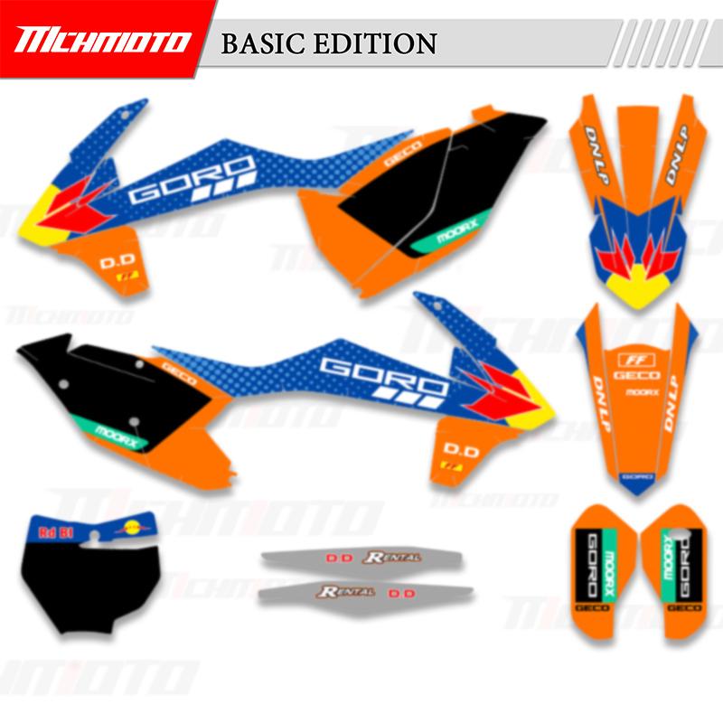 MCHMFG for KTM 125 250 300 350 450 SX SXF 2016-2018 EXC XCW 2017- Full Set Graphics Backgrounds Sticker Number Name