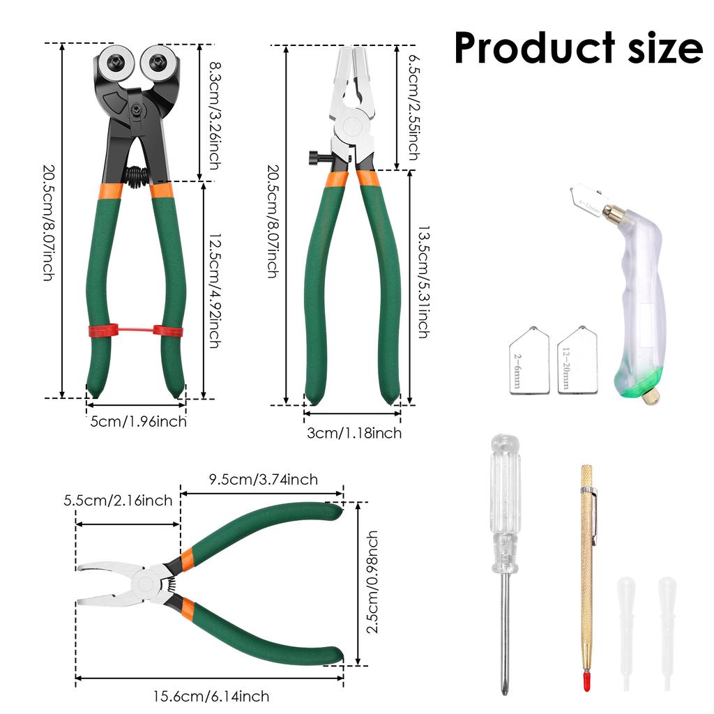Набор инструментов для резки стекла Плоскогубцы для разлома стекла Инструмент для резки плитки Инструмент для резки мозаики С маркером для плитки Режущий ролик