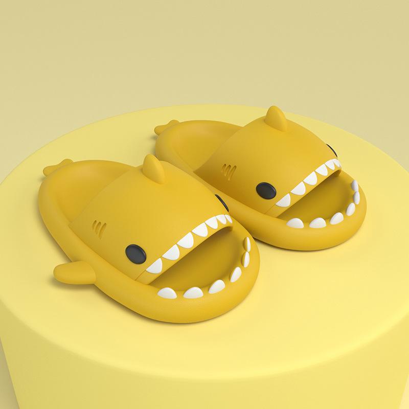 Детские нескользящие летние тапочки с рисунком акулы - домашние сандалии для родителей и детей для мальчиков и девочек