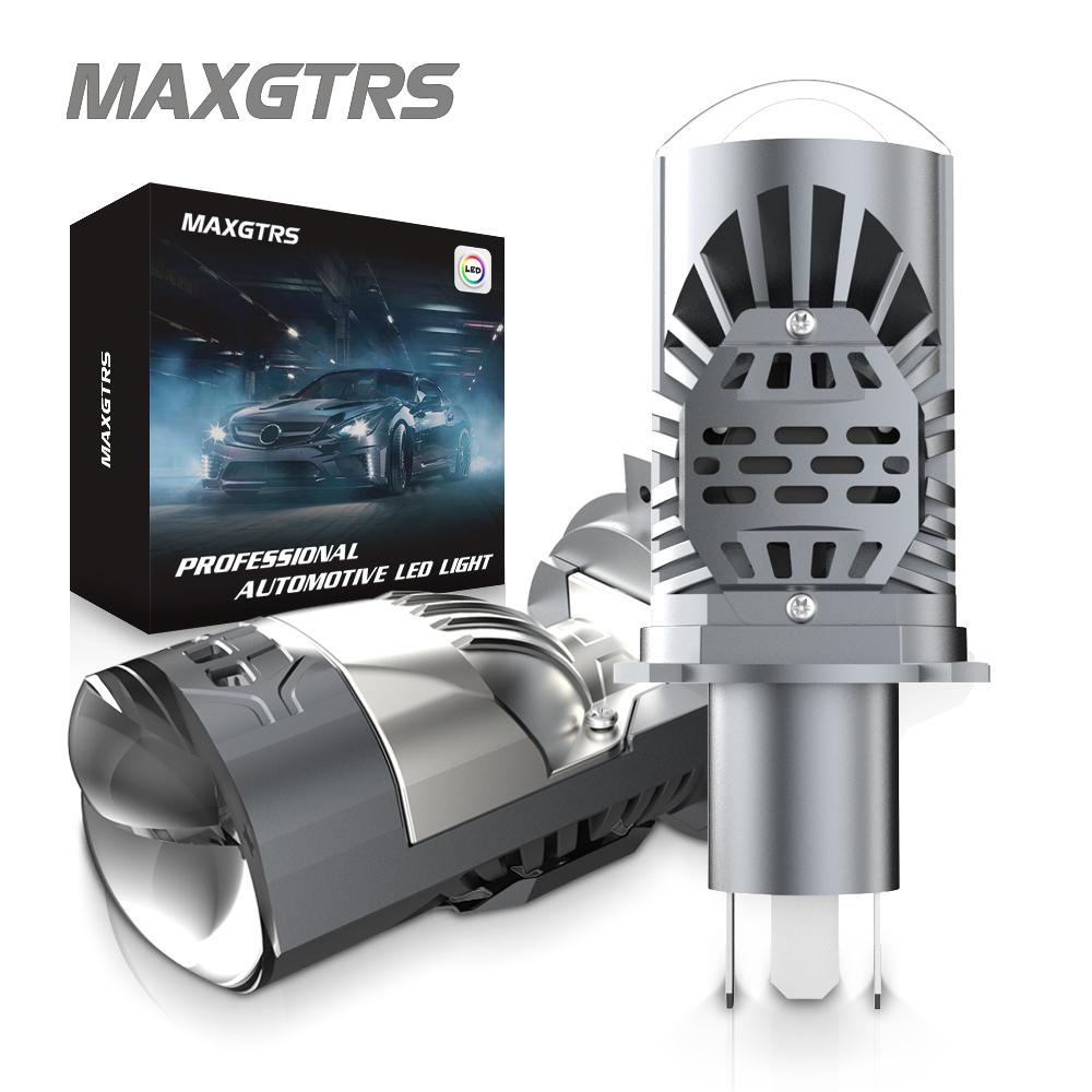 MAXGTRS Светодиодная фара H4 с двойным объективом, мини-линза-проектор, HBS 9003, Автомобильный световой луч, 50 Вт, 11000 лм
