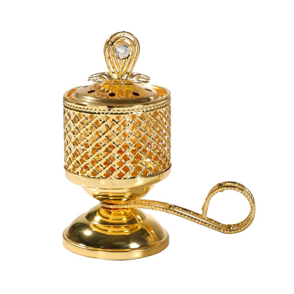 Традиционная золотая аромалампа, декоративная металлическая печь для благовоний, церковь