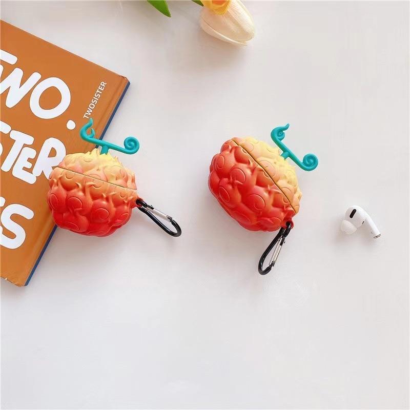 Anime 3D Silicone Bluetooth Earphone Case for Airpods 1 2 3 Pro One Piec Flame Portgas Devil Fruit Luffy Chopper Headphone Case