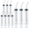 10 Pcs Dental Disposable Irrigation Syringe With Curved Tip 12CC for Dentist Use Dental Consumable Material