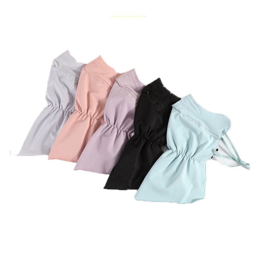 Hanging Ear Ice Silk Mask Solid Color Neck Sunshade Face Shield Ice Silk Face Mask  Summer