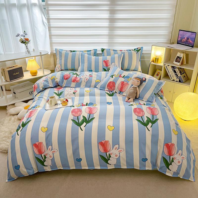Bedding 3 Piece Aloe Vera Cotton Duvet Cover Sheet 4 Piece Set