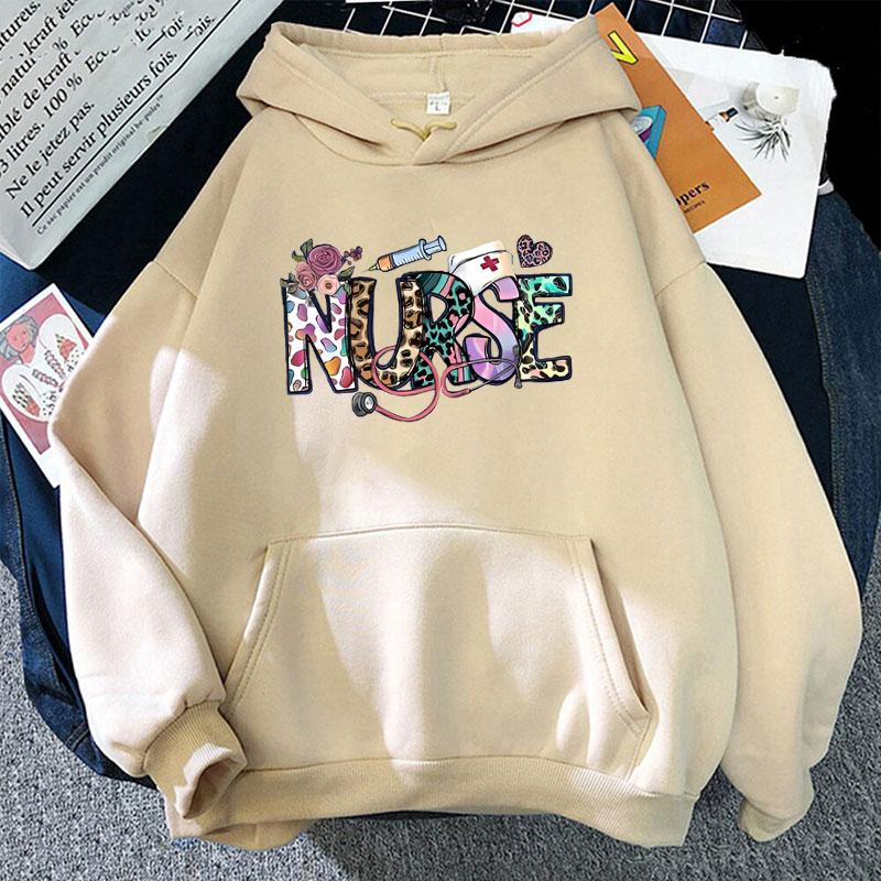 Fashion Unisex Nurse Printed Hoodies Men Women Casual  Long Sleeve Hoodie Pullovers Teens Outdoor Sweatshirts