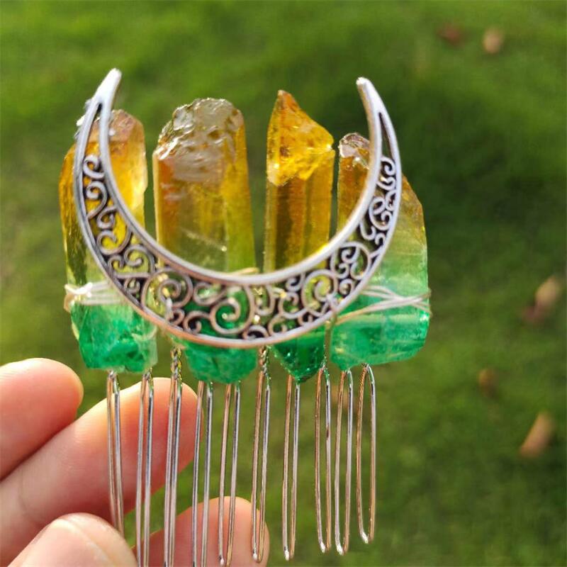 Гребень для волос Ручной работы Хрустальная Корона – 10-зубцовый Европейский и Американский стиль Аксессуар для волос