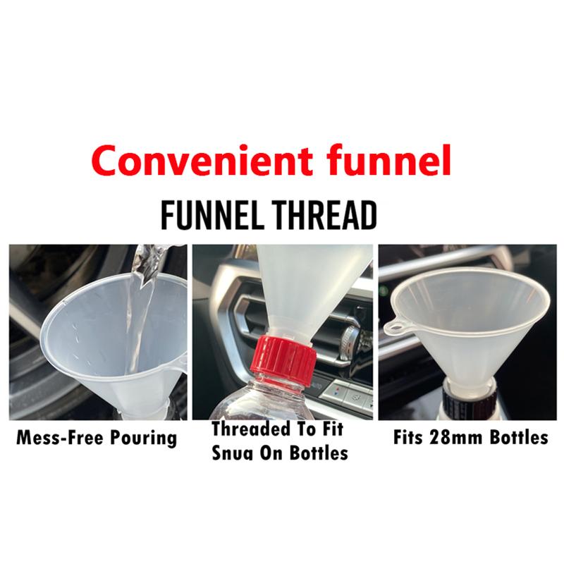 28 мм заполнение резьбовая воронка - закручивается на пустой распылитель бутылка заправка жидкие масла порошки для домашнего автомобиля детейлинг