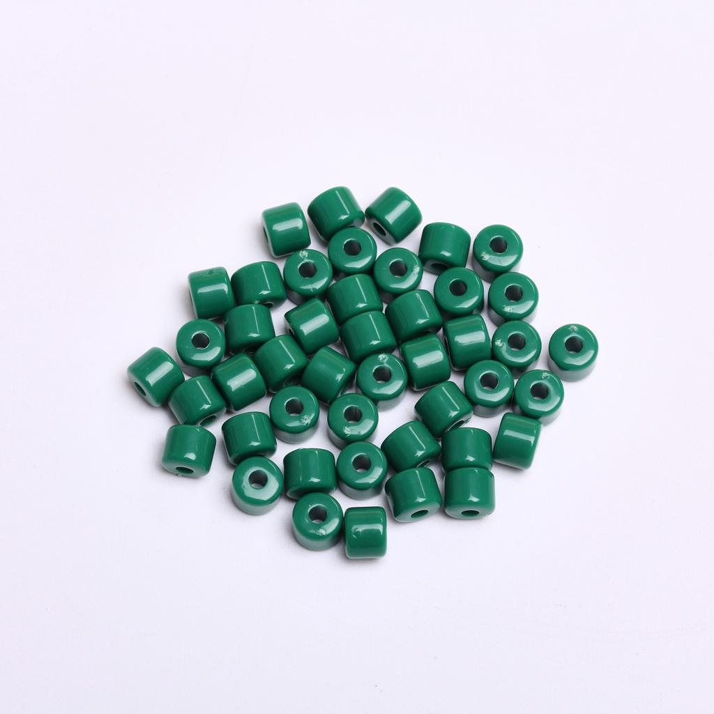 Acrylic for Earrings Necklace Fashion Accessories Cylindrical 6.5mm Bracelet Jewelry Making Cream Color DIY Material 50Pcs Keychain  Accessories