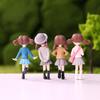 4Pcs Cartoon Girls Figurines Miniature Fairy Garden Ornaments Micro Landscape Crafts Ornament Home Desktop Decoration