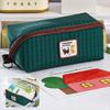 Large Capacity Grid Stationery Bag Desktop Storage Dopamine Pencil Pouch  Children