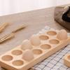 Japanese-style Wooden Egg Holder 4/6/12 Holes Egg Storage Rack Household Egg Plate  Tabletop