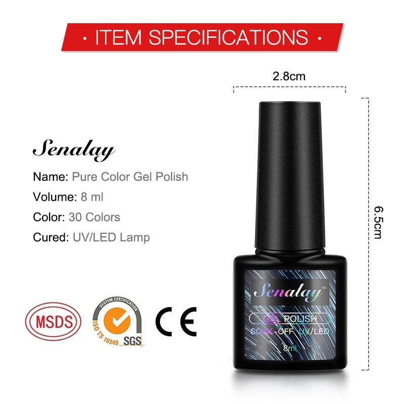 Набор гель-лаков для ногтей Senalay, 4/6/10 шт., 8 мл, классический цвет, замачиваемый УФ-лак для дизайна ногтей, маникюрный праймер, набор гель-лаков для ногтей