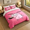 3Pcs Bedding SetCourage the Cowardly Dog Soft Bed Sheet and Two Pillowcases Home Bedroom Decor
