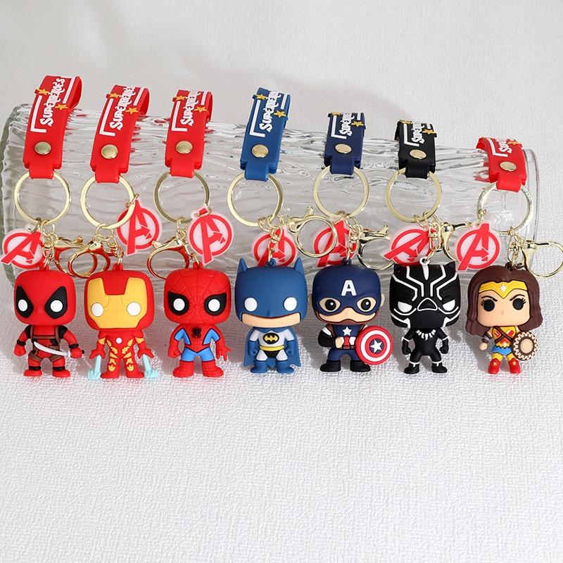Мультяшный Marvel Капитан Америка Человек-паук Силиконовый брелок-подвеска Бэтмен Супергерой Маленький подарок