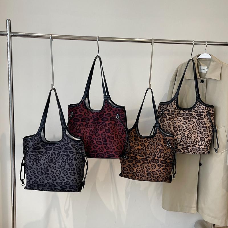 Сумка Commuter с леопардовым принтом, большая вместимость, женская сумка через плечо, студенческая сумка-тоут