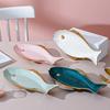Ceramic Fish Plate Phnom Penh Green Creative Fish Shaped Porcelain Plate Household Salad Dessert Long Dish Kitchen Tableware
