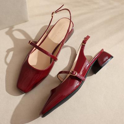 Сандалии Baotou женские с открытой спиной спереди пустые весенне-летние туфли одинарные туфли модные женские туфли с пряжкой на ремне дизайнерские сандалии