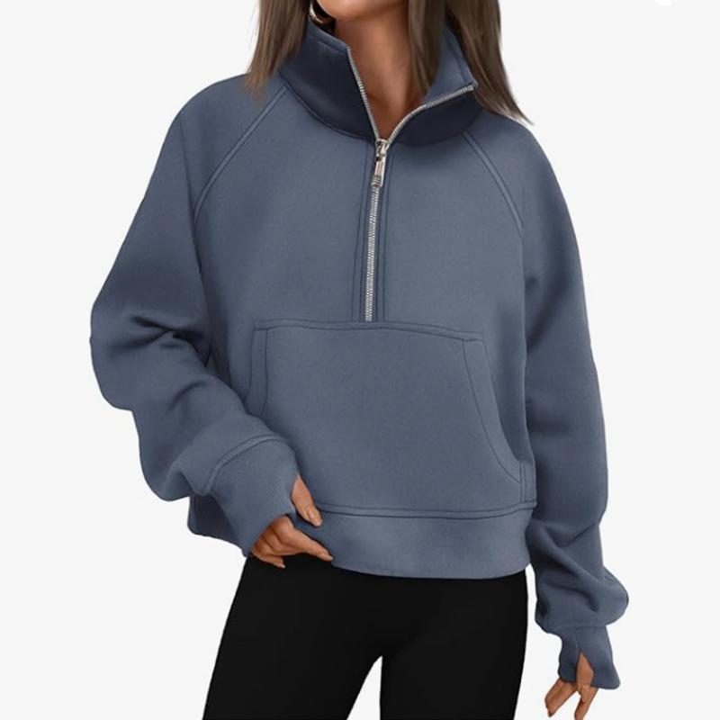 Women's Plus Size Autumn and Winter Loose Jacket Zipper Long Sleeve Sweatshirt